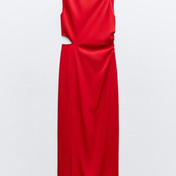 NWT ZARA CUT OUT RUCHED DRESS S 7969 - Picture 4 of 6